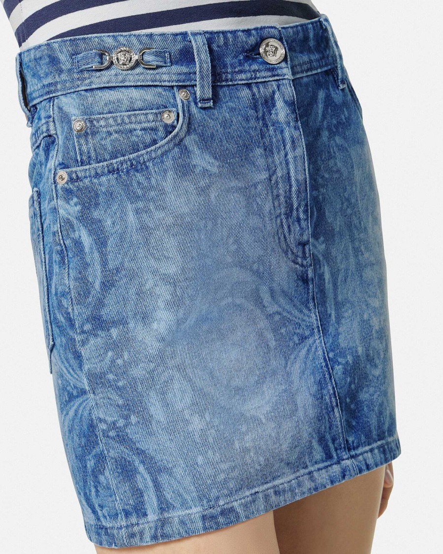 Clearance Barocco Denim Mini Skirt Skirts