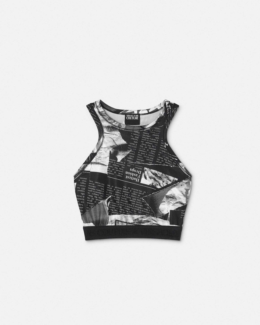 Clearance Magazine Crop Top Clothing