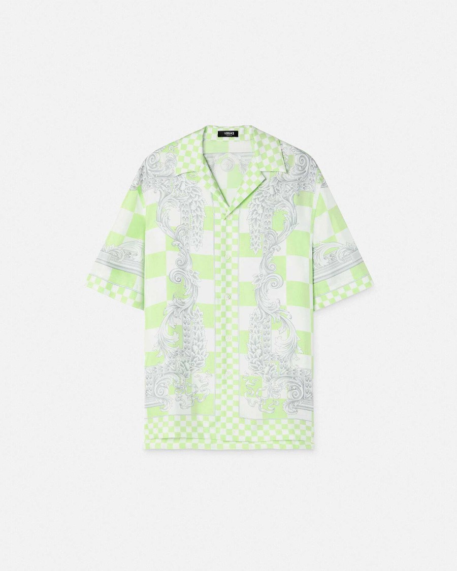 Online Medusa Contrasto Silk Shirt Shirts