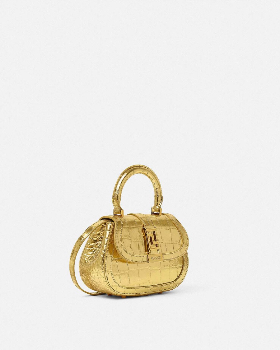 Clearance Croc-Effect Greca Goddess Mini Bag Top Handle