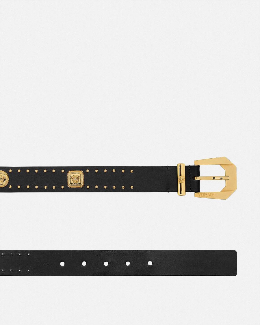 Hot Studded Medusa Heritage Leather Belt Belts