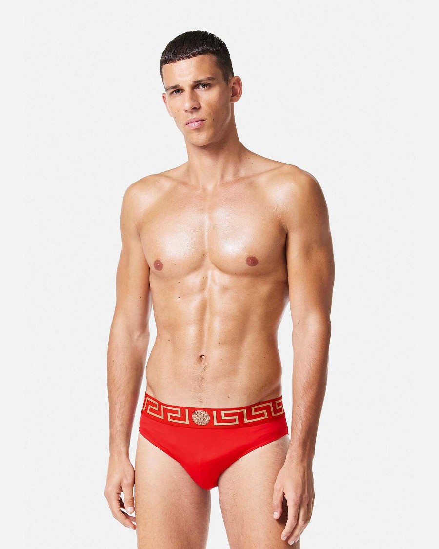 Clearance Greca Border Swim Briefs Swimwear