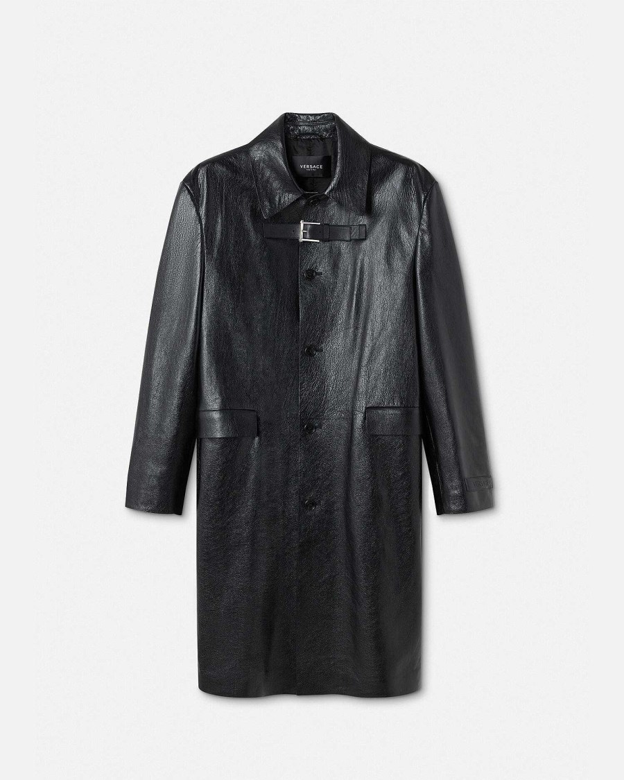 Clearance Long Leather Coat Jackets & Coats