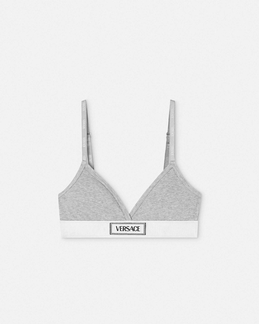 Hot 90S Vintage Logo Ribbed Bralette Bras & Briefs