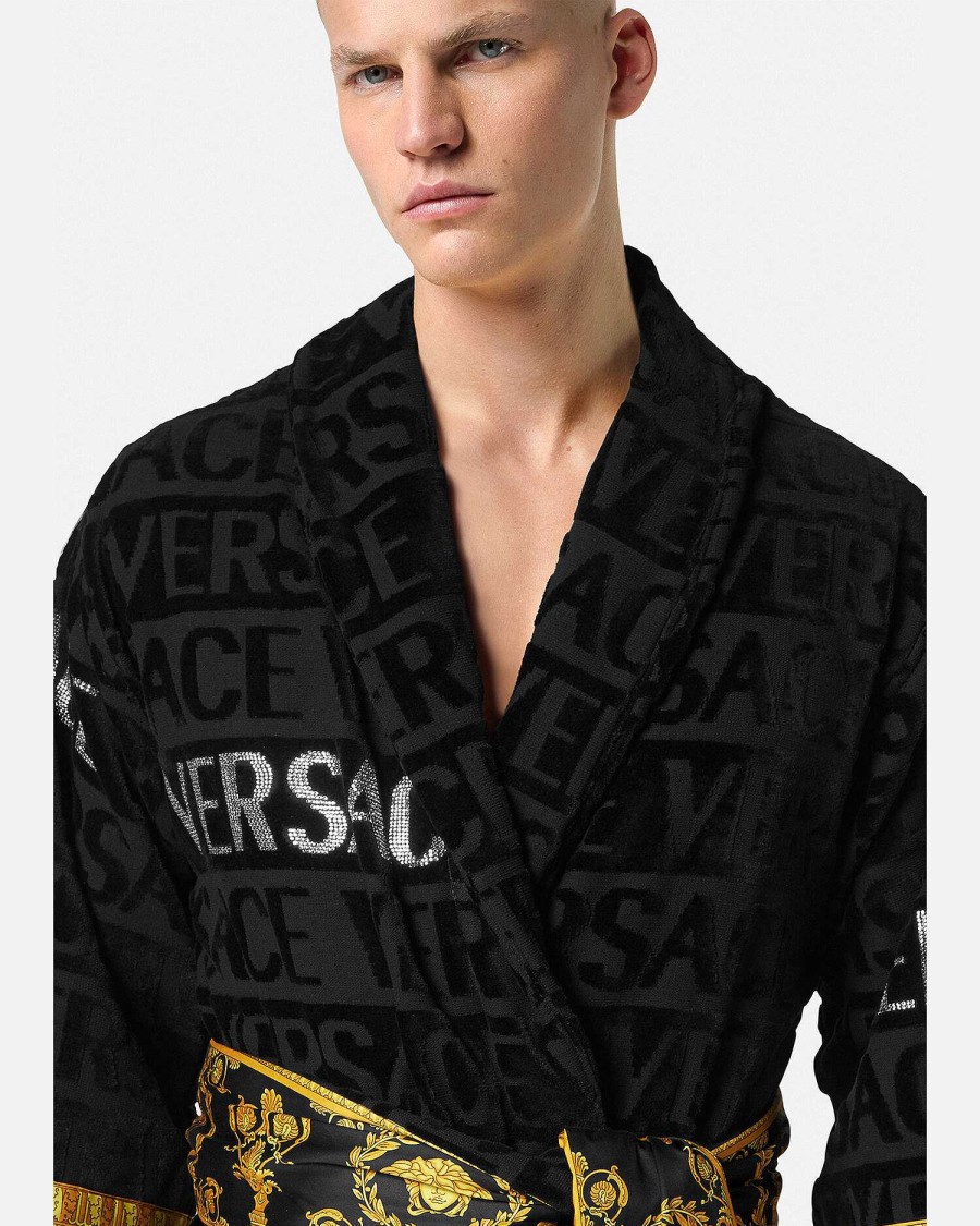 Hot Crystal Versace Allover Bathrobe Bathrobes & Robes