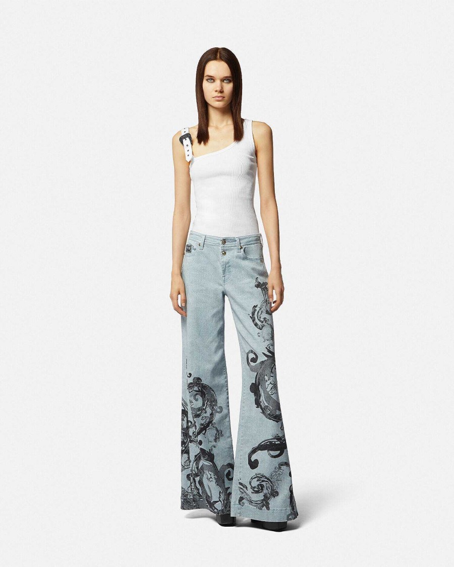 Clearance Watercolor Couture Flared Jeans Clothing