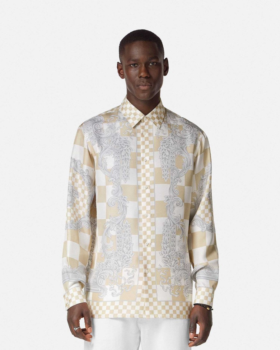 Clearance Medusa Contrasto Silk Shirt Shirts