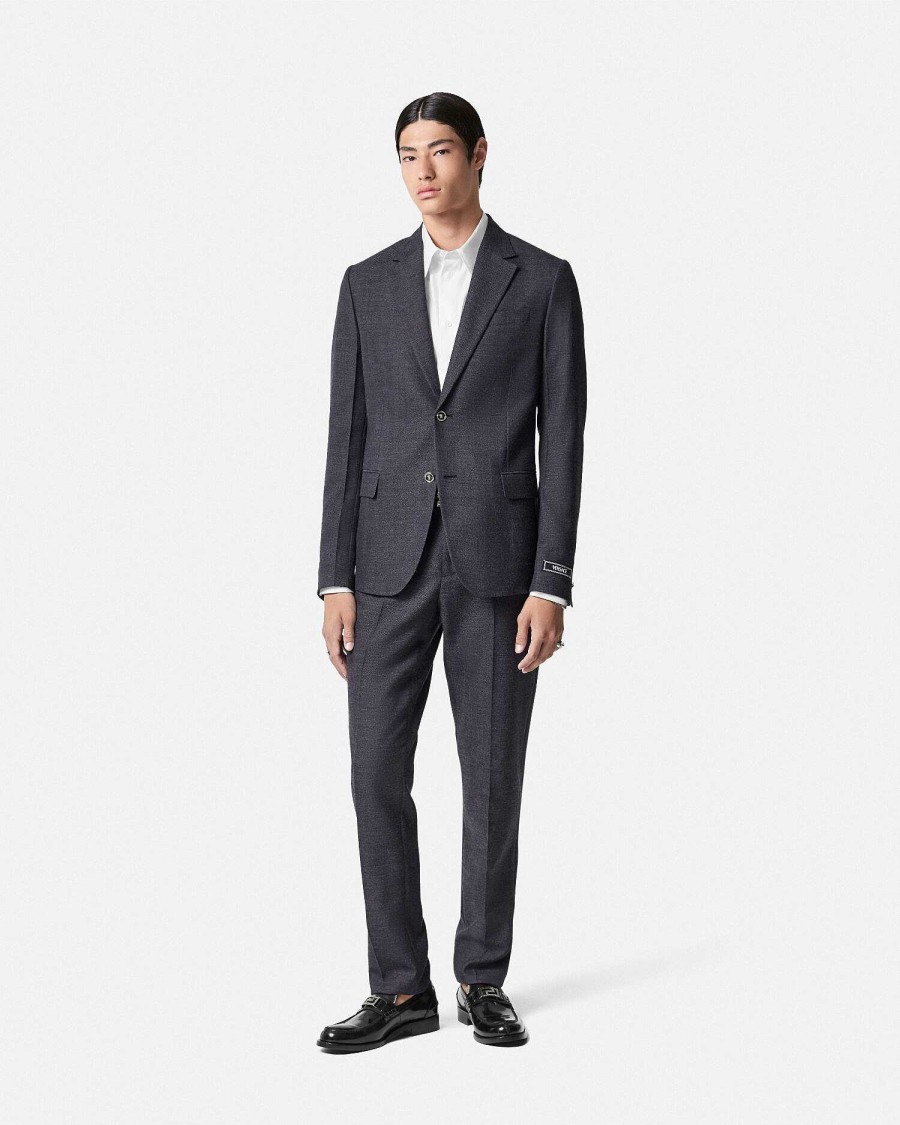 Clearance Herringbone Wool Formal Pants Blazers & Suits