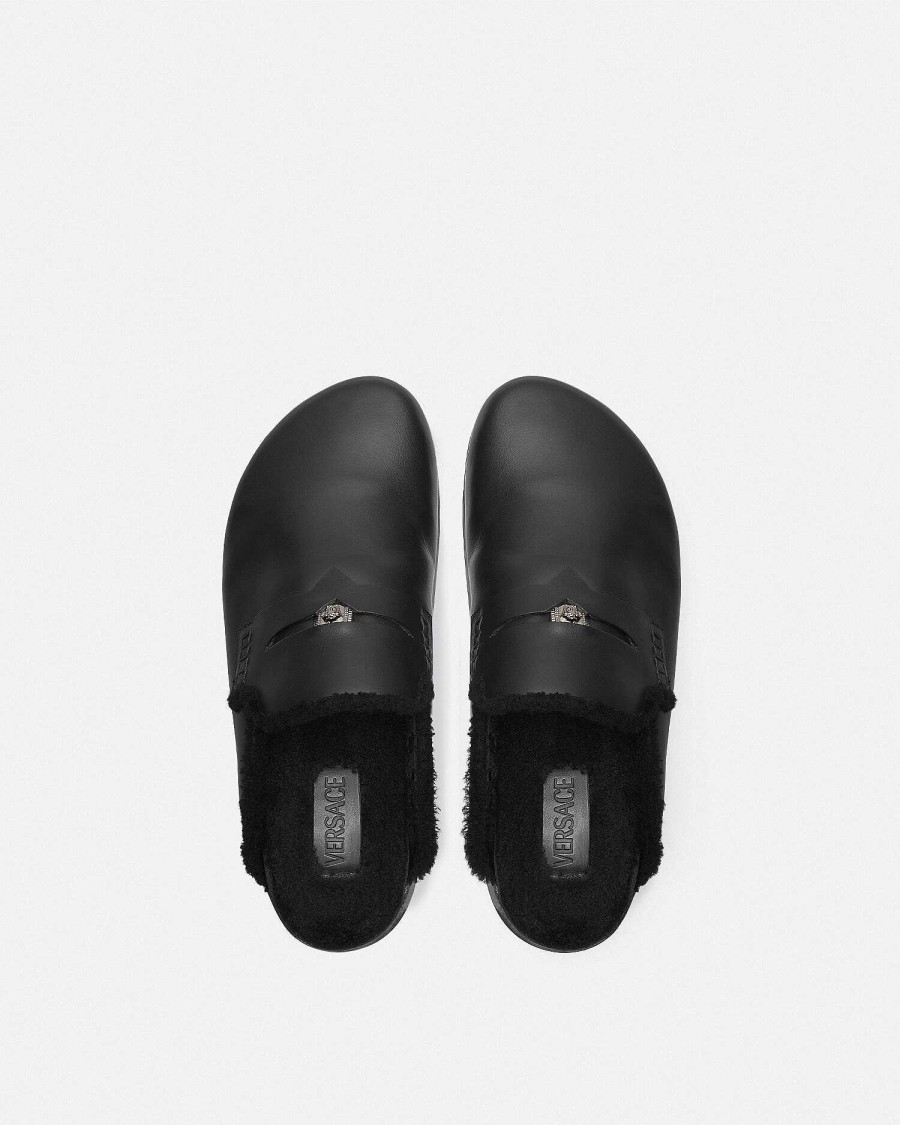 Online Shearling Medusa Mules Loafers & Slippers