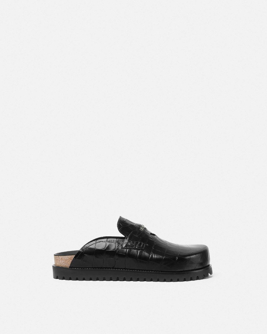 Hot Croc-Effect Medusa Mules Loafers & Slippers