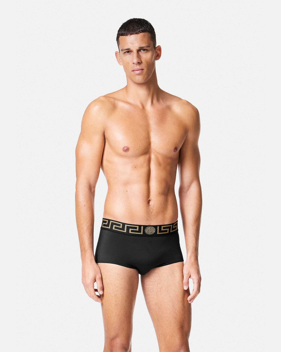 Hot Greca Border Swim Trunks Swimwear