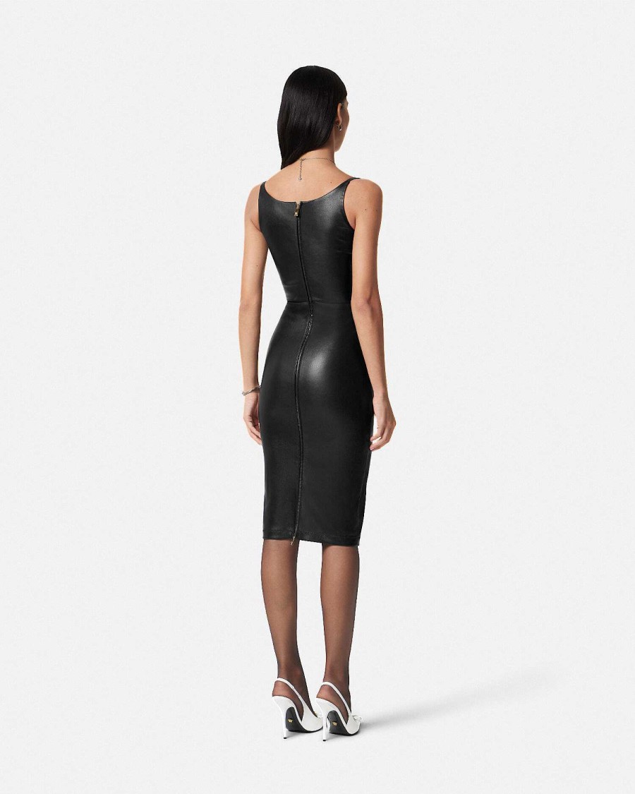 Hot Medusa '95 Corset Leather Midi Dress Dresses