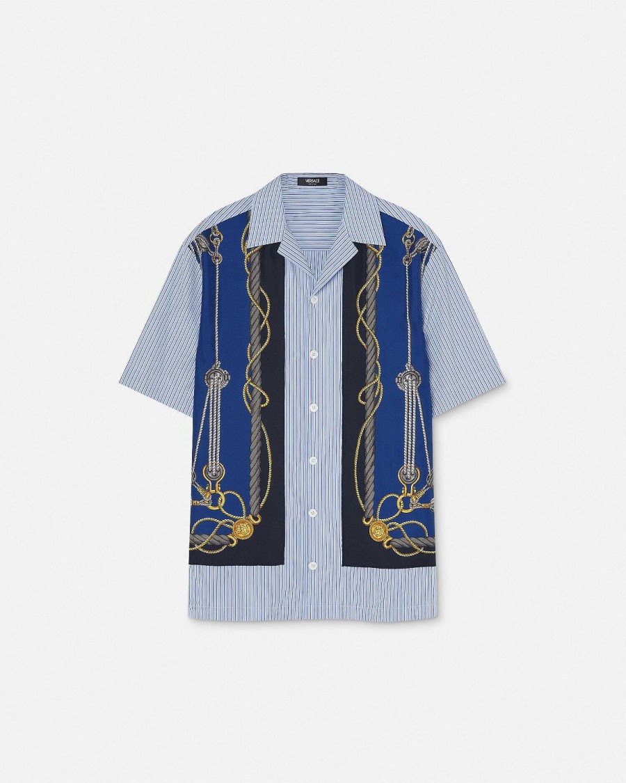 Wholesale Versace Nautical Striped Shirt Shirts