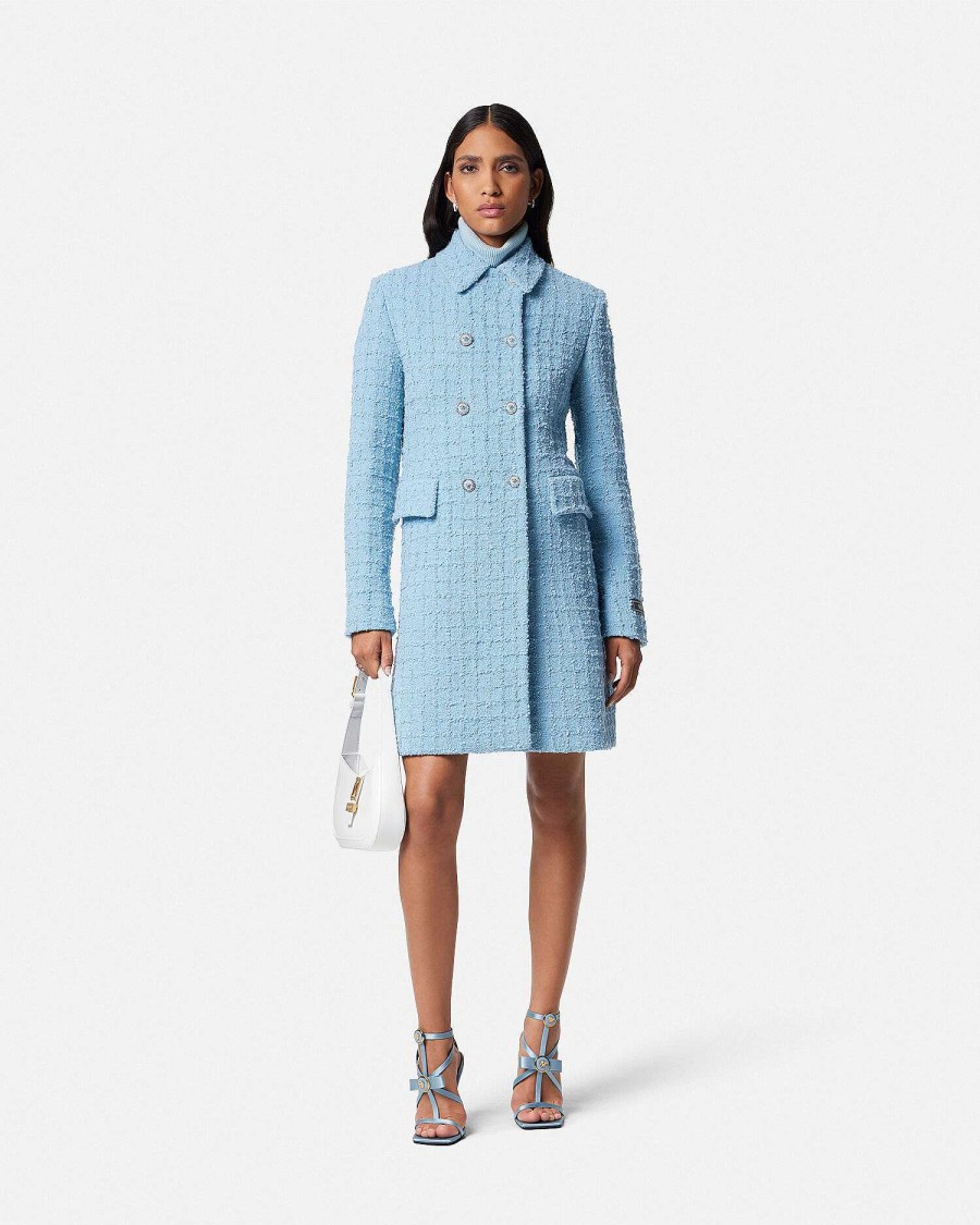 Online Boucl Tweed A-Line Long Coat Outerwear & Coats