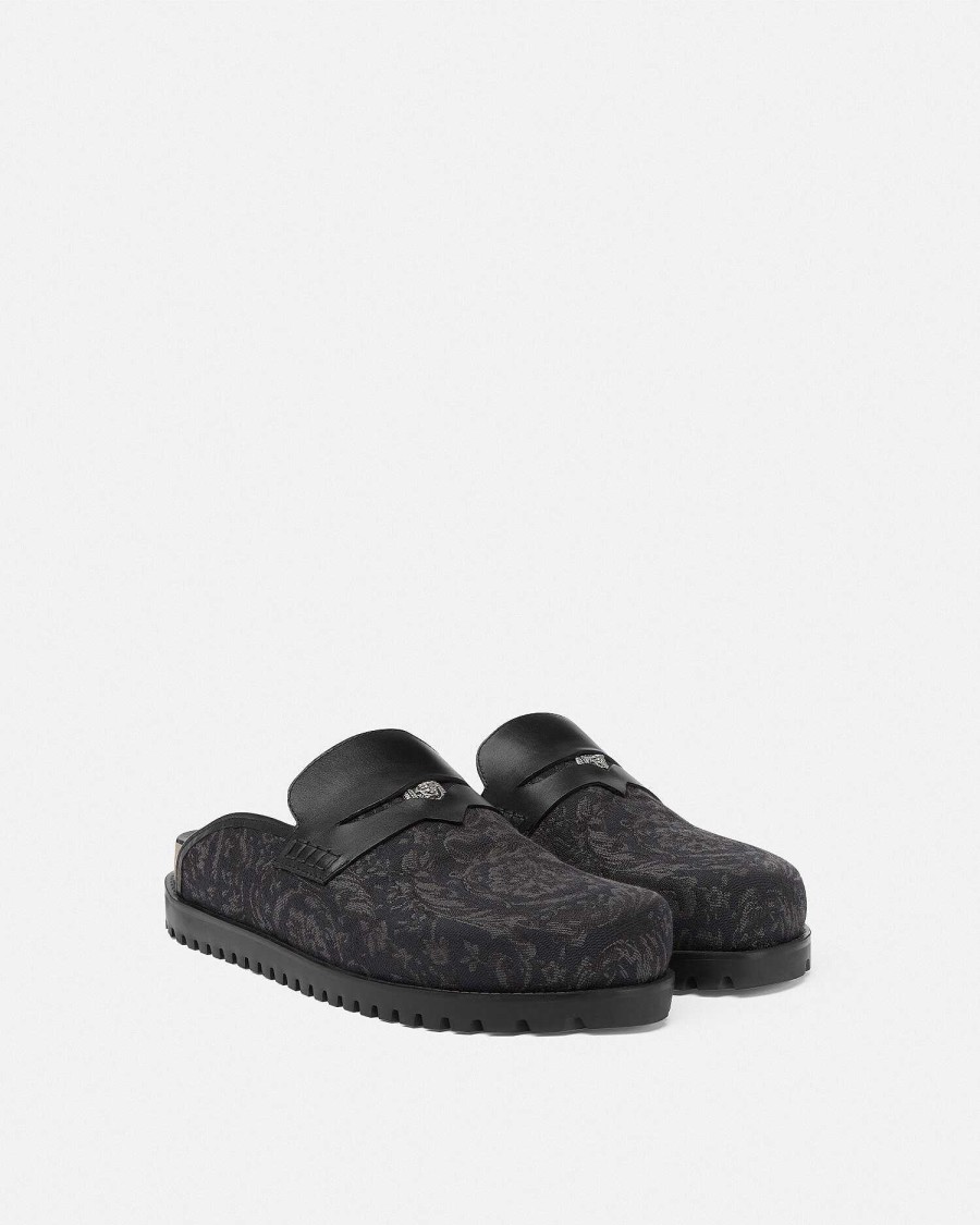 Hot Barocco Jacquard Medusa Mules Loafers & Slippers