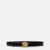 Hot Croc-Effect La Medusa Leather Belt Belts