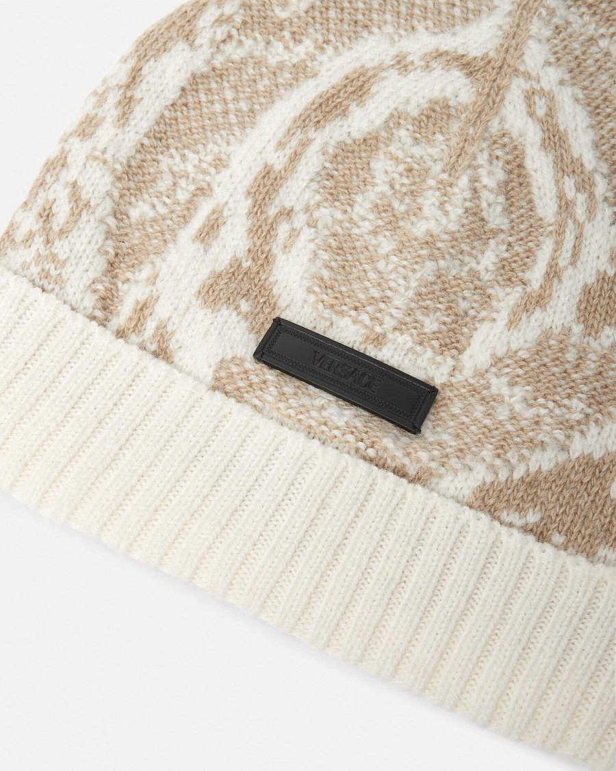 Online Barocco Jacquard Knit Beanie Soft Accessories