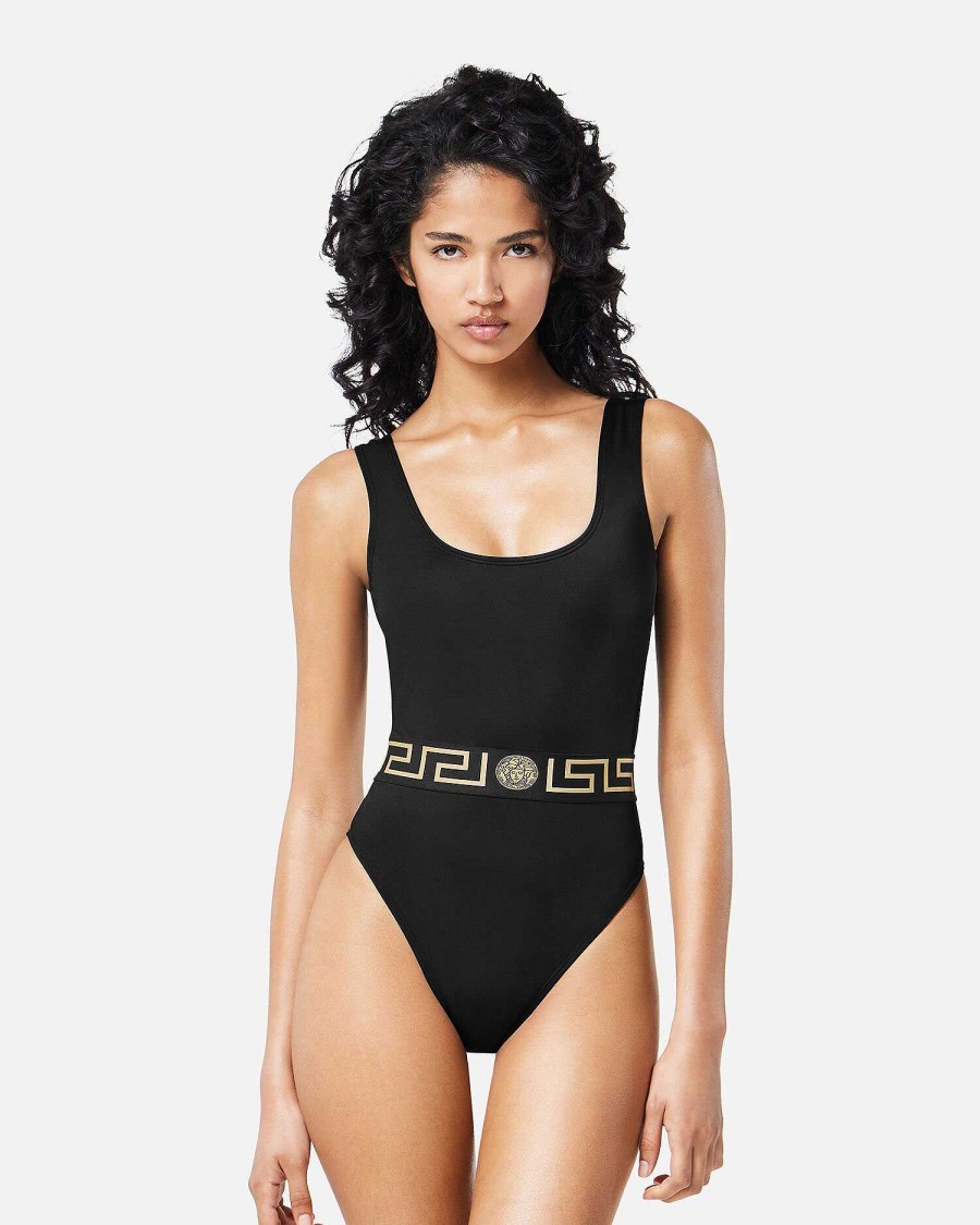 Wholesale Greca Border One-Piece Swimsuit Swimwear