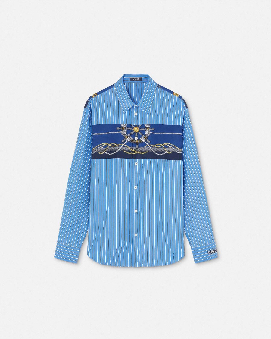 Wholesale Versace Nautical Striped Shirt Shirts