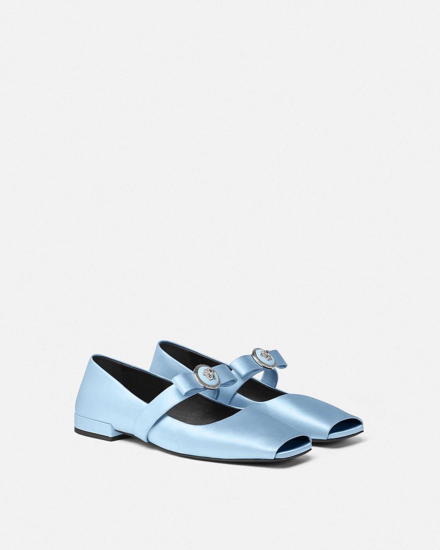 Wholesale Gianni Ribbon Open Satin Ballerinas Loafers & Flats