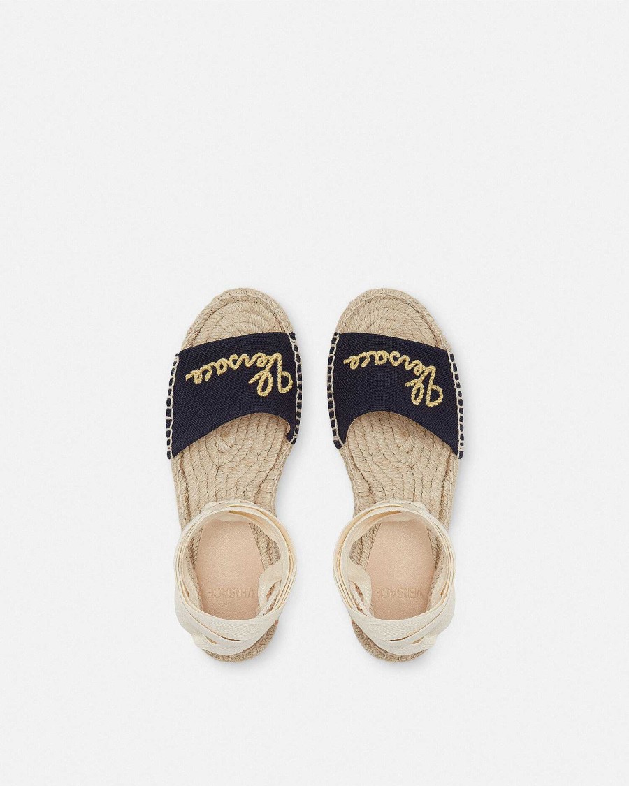 New Versace Nautical Logo Kids Espadrilles Shoes