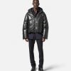 Clearance Leather Zip Puffer Jacket Jackets & Coats