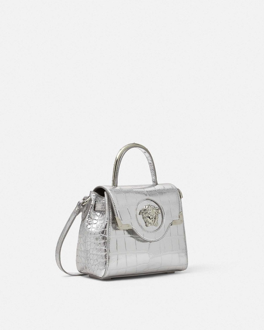 New Croc-Effect La Medusa Small Handbag Top Handle