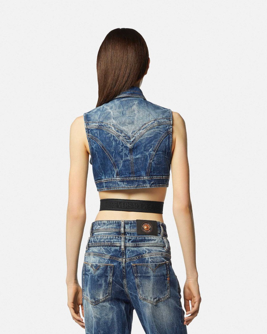 Best Denim Bustier Top Clothing