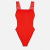 Clearance Greca Border One-Piece Swimsuit Swimwear