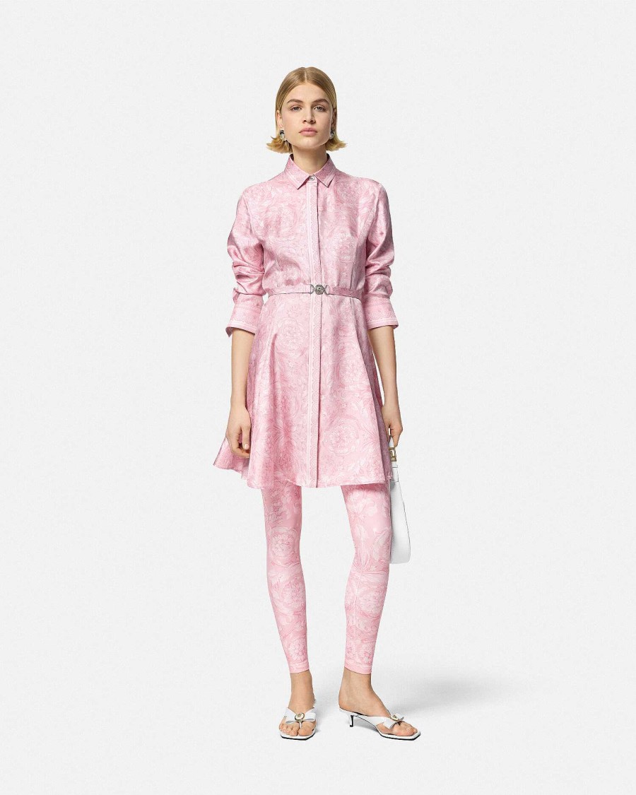 Online Barocco Silk Midi Shirt Dress Dresses