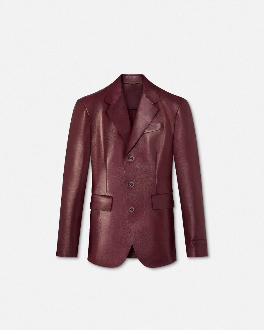 Hot Leather Single-Breasted Blazer Blazers & Suits