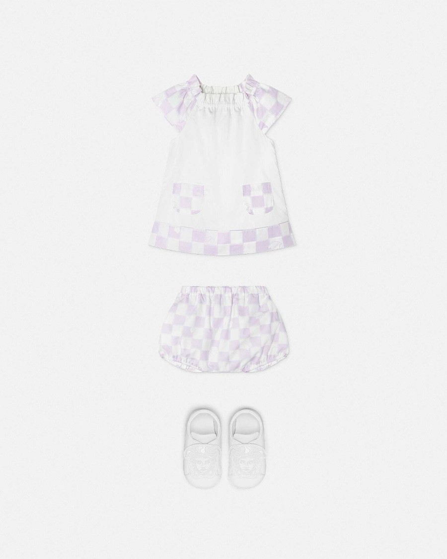 Clearance Contrasto Ruffled Baby Dress Set Clothing