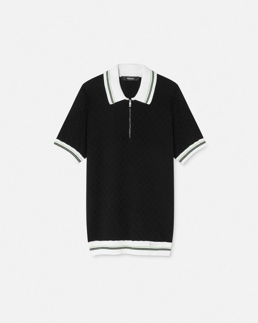 Best Contrasto Jacquard Knit Polo Shirt Knitwear