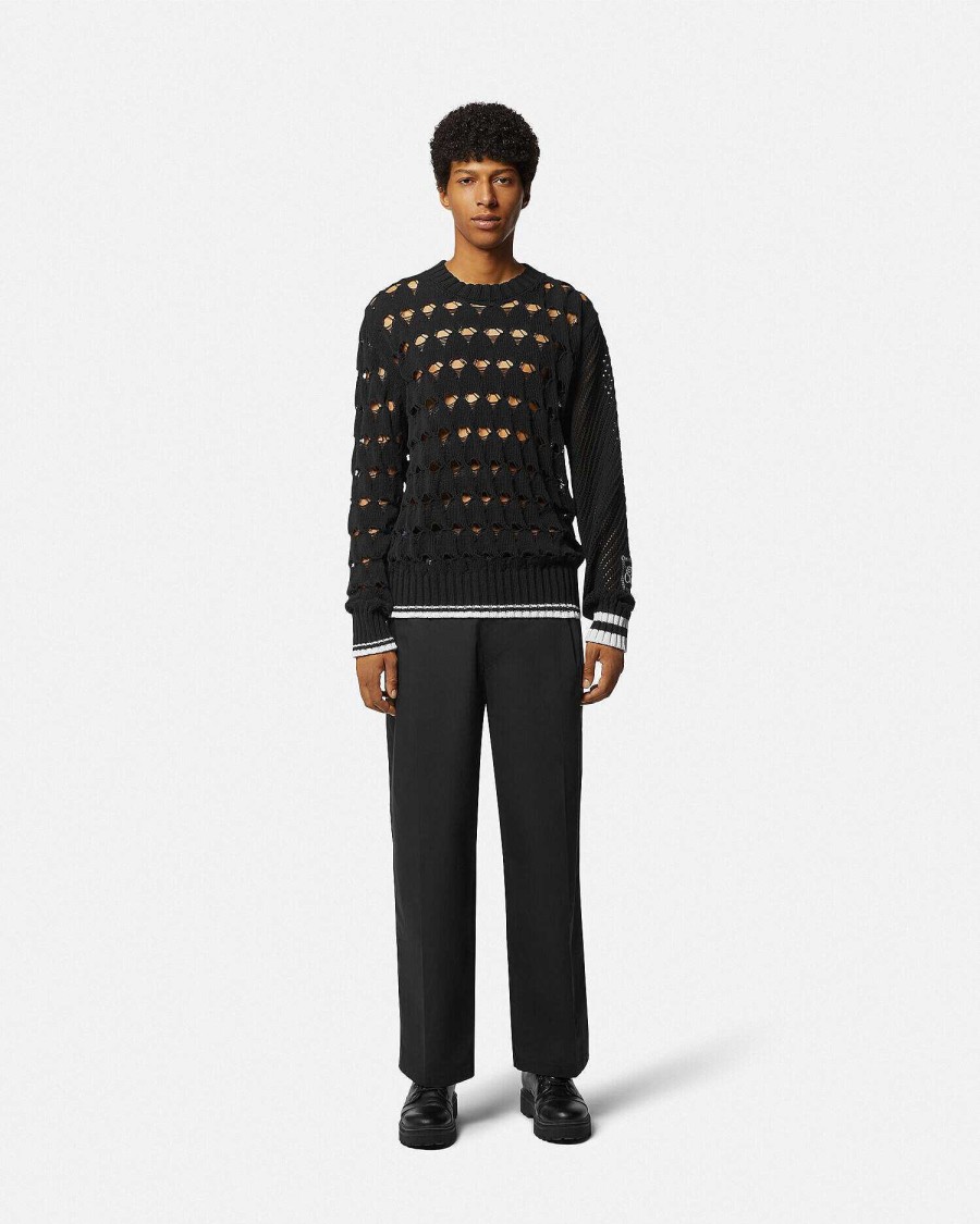 Online Cutout Cable-Knit Sweater Clothing