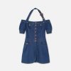 Wholesale Baroque Buckle Denim Mini Dress Clothing