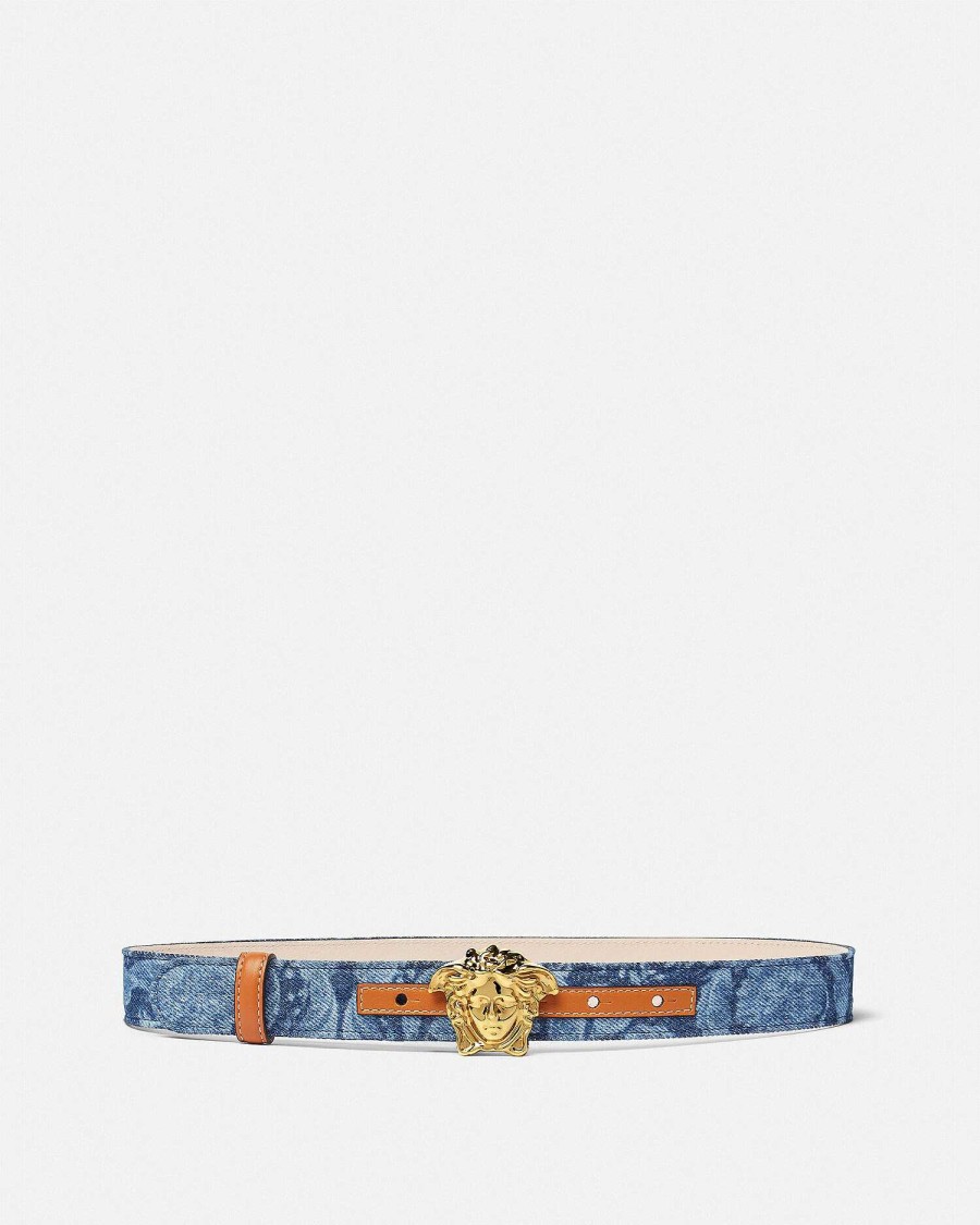 Best Barocco La Medusa Denim Belt Belts