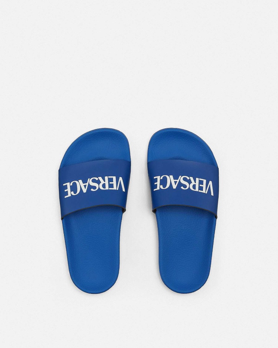 Hot Versace Logo Kids Slides Shoes