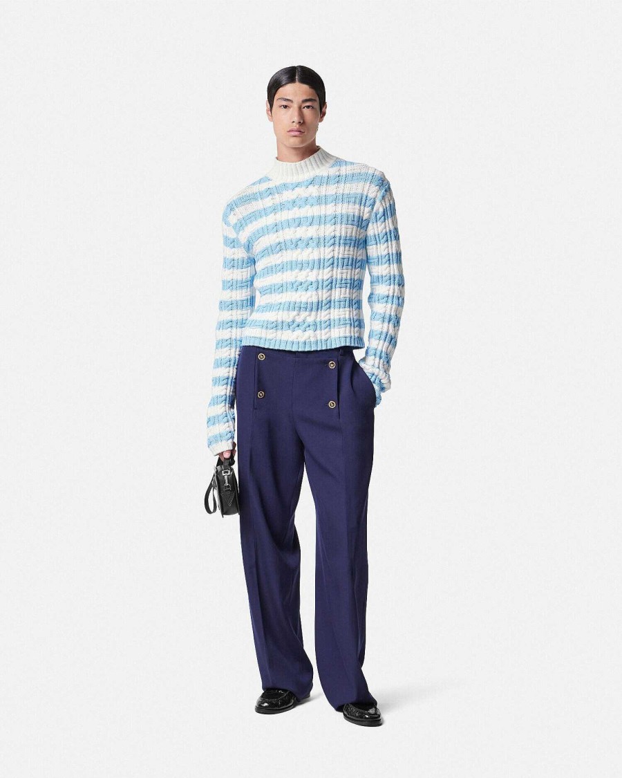 Hot Cable-Knit Nautical Stripe Sweater Knitwear