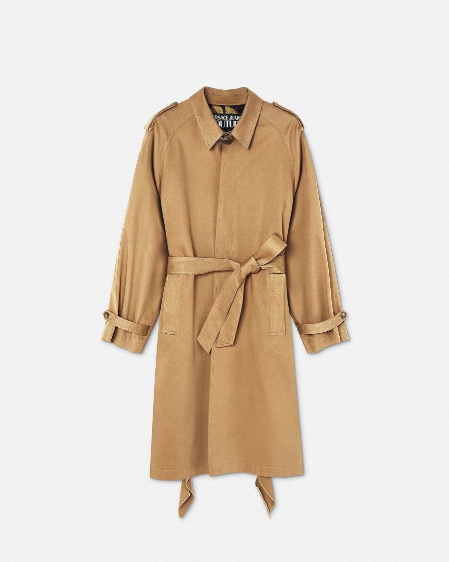 Hot Baroque Buckle Ruffled Trench Coat Clothing