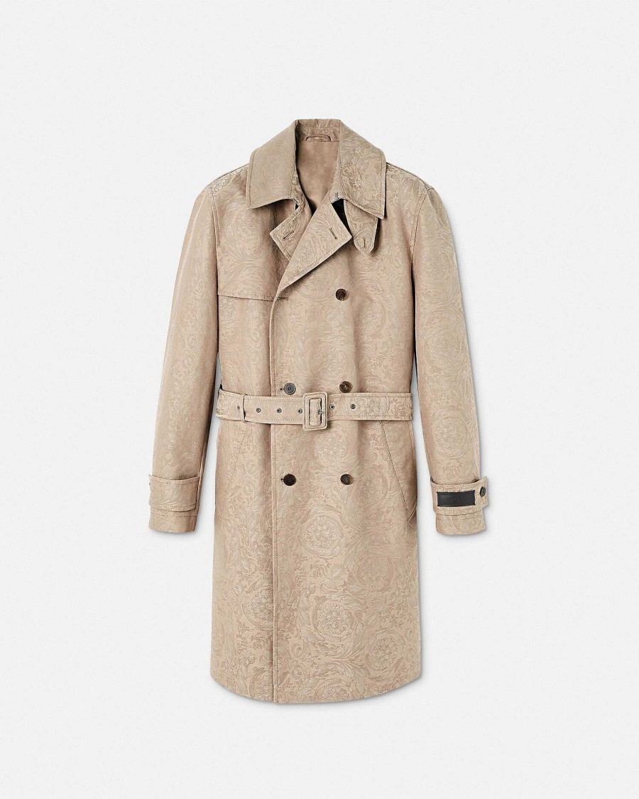 Hot Barocco Jacquard Trench Coat Jackets & Coats