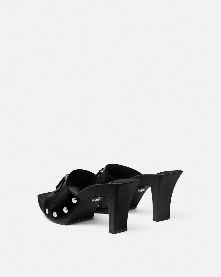 Online Medusa Buckle Patent Clogs 2.4" Sandals