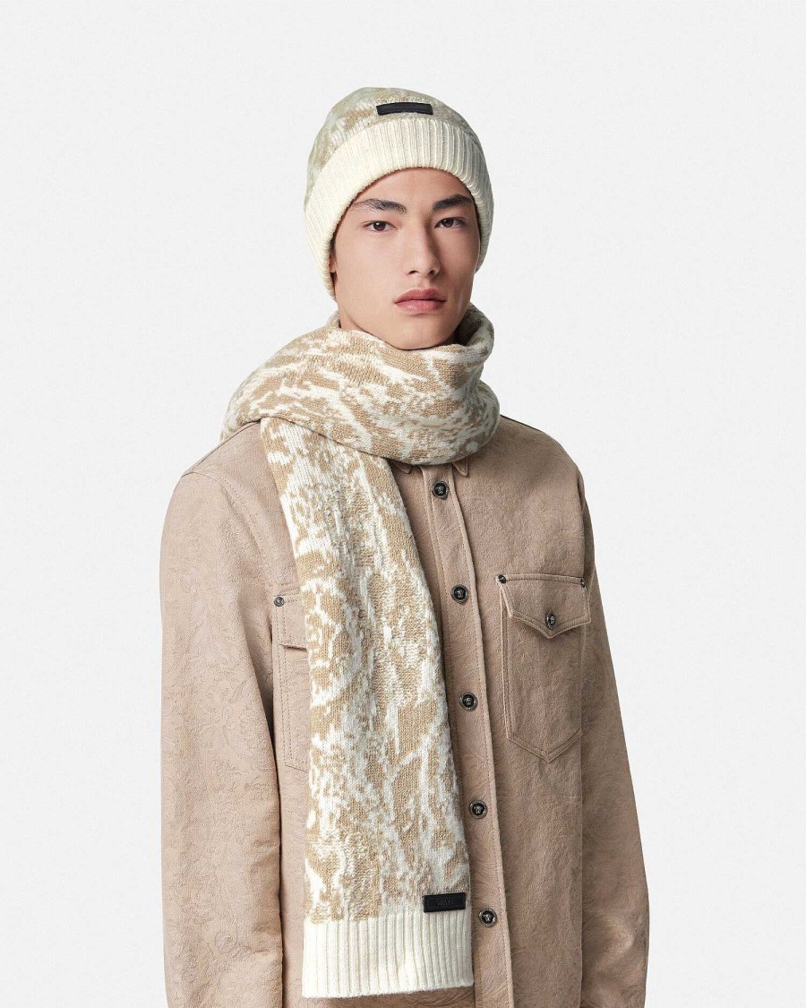 Online Barocco Jacquard Knit Scarf Soft Accessories