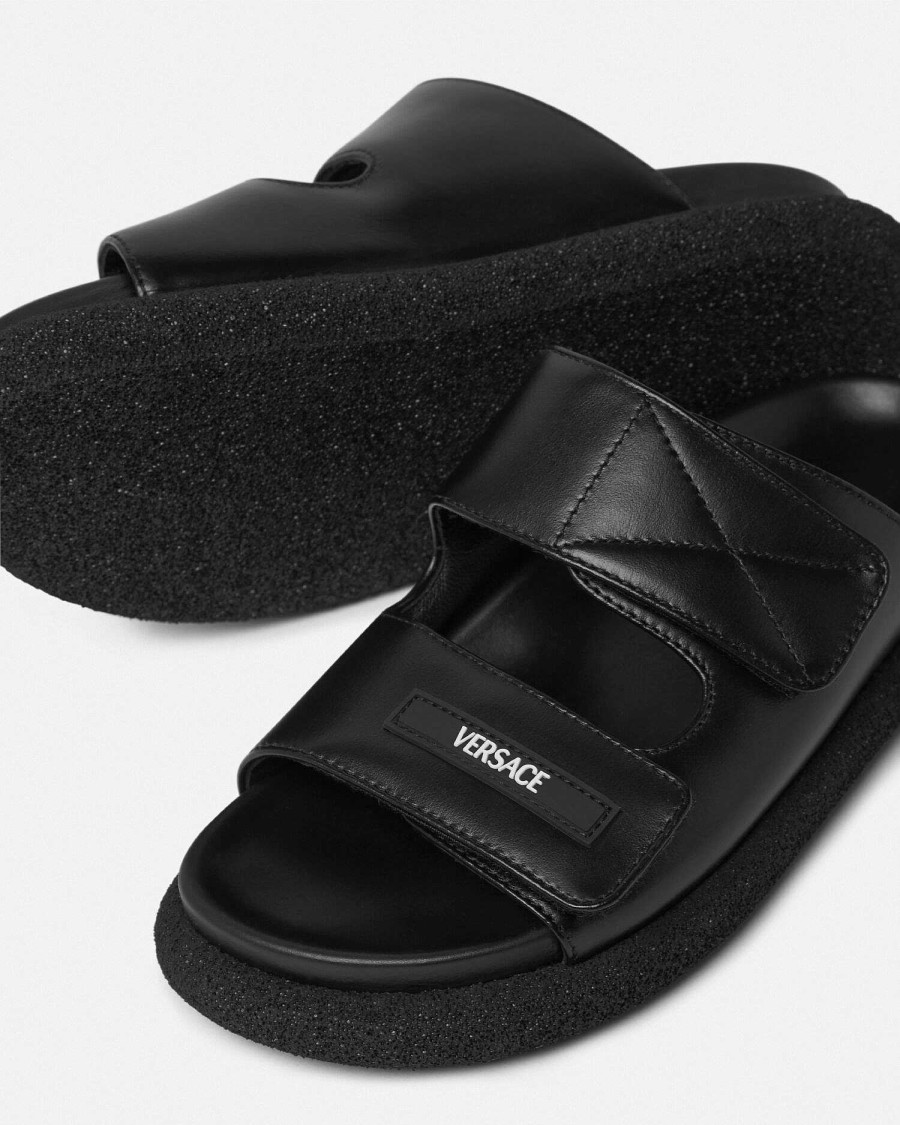 Hot Versace Logo Kids Slides Shoes