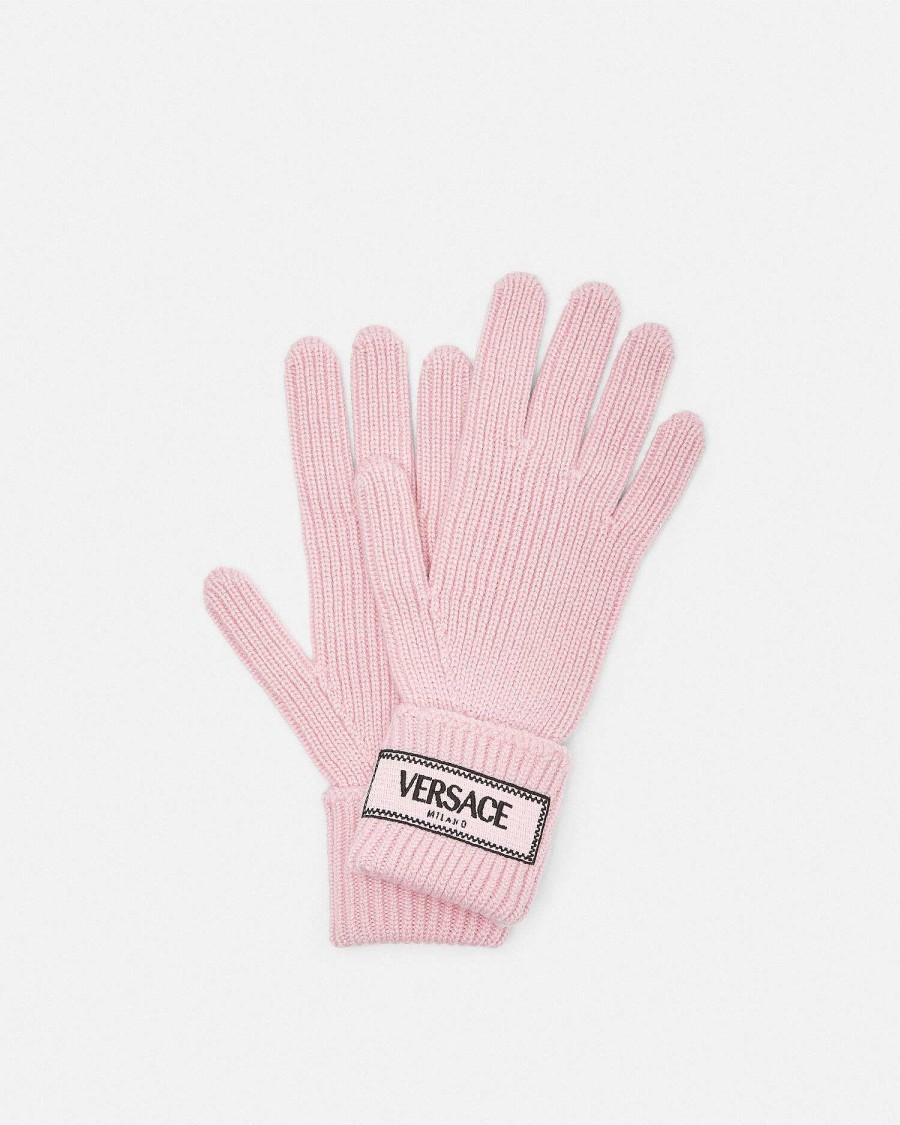 Wholesale 90S Vintage Logo Knit Gloves Soft Accessories