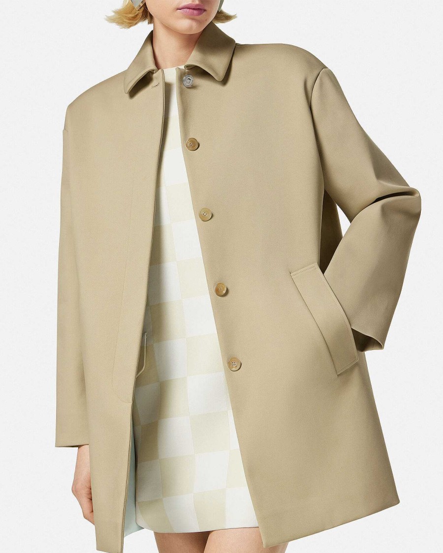 Clearance Gabardine Short Trench Coat Outerwear & Coats