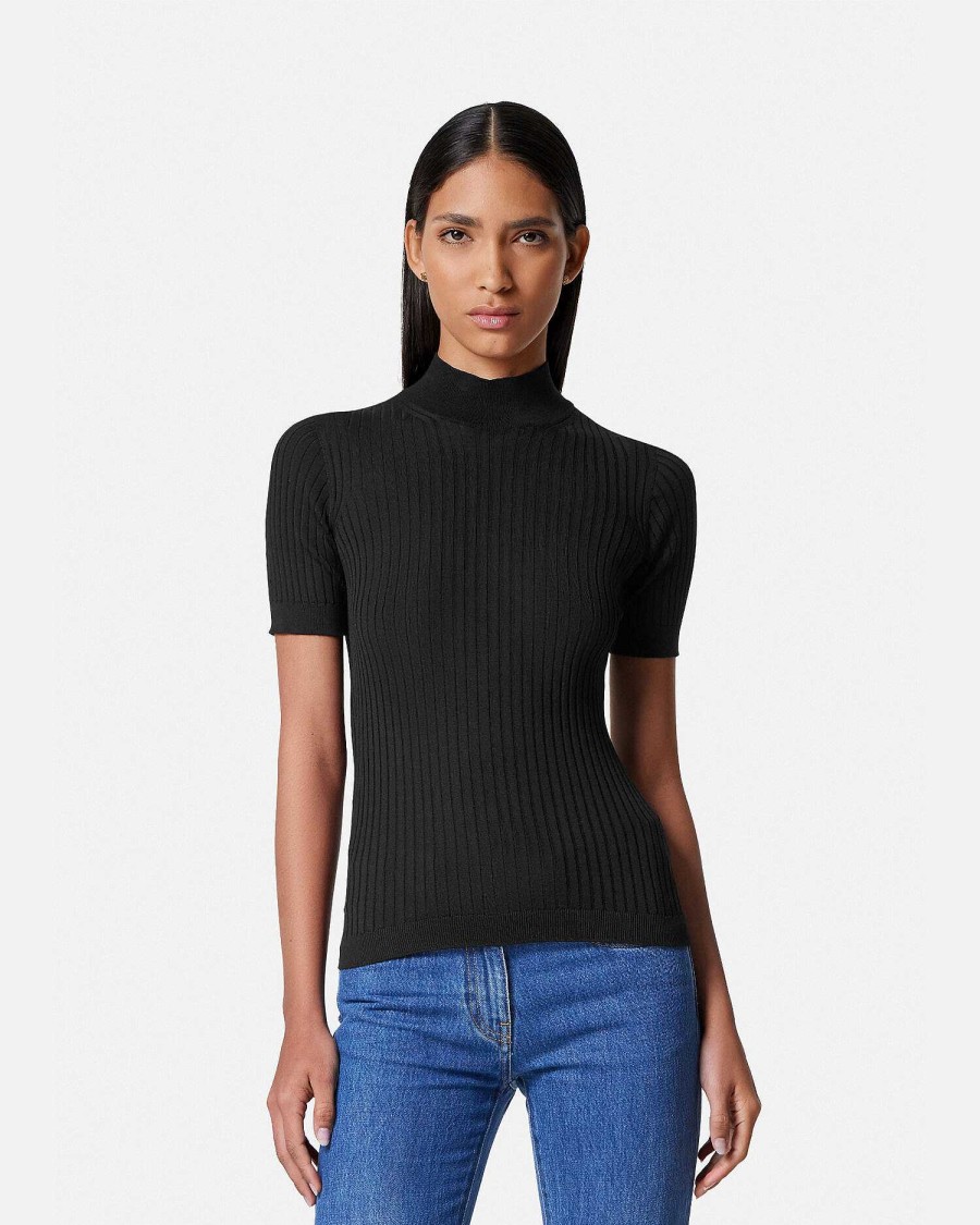 Online Ribbed Knit T-Shirt Knitwear