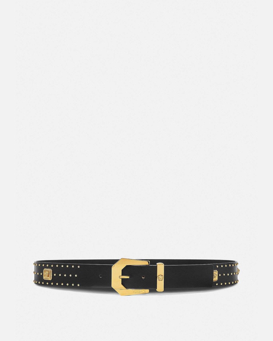 Clearance Studded Medusa Heritage Leather Belt Belts