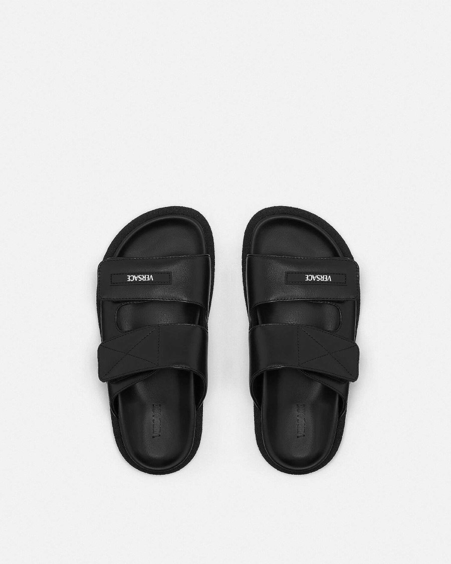 Hot Versace Logo Kids Slides Shoes