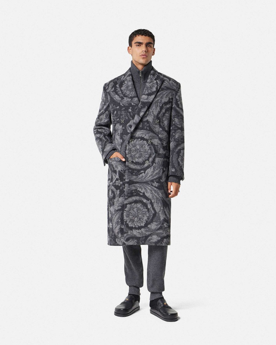 Clearance Barocco Cashmere-Blend Long Coat Jackets & Coats