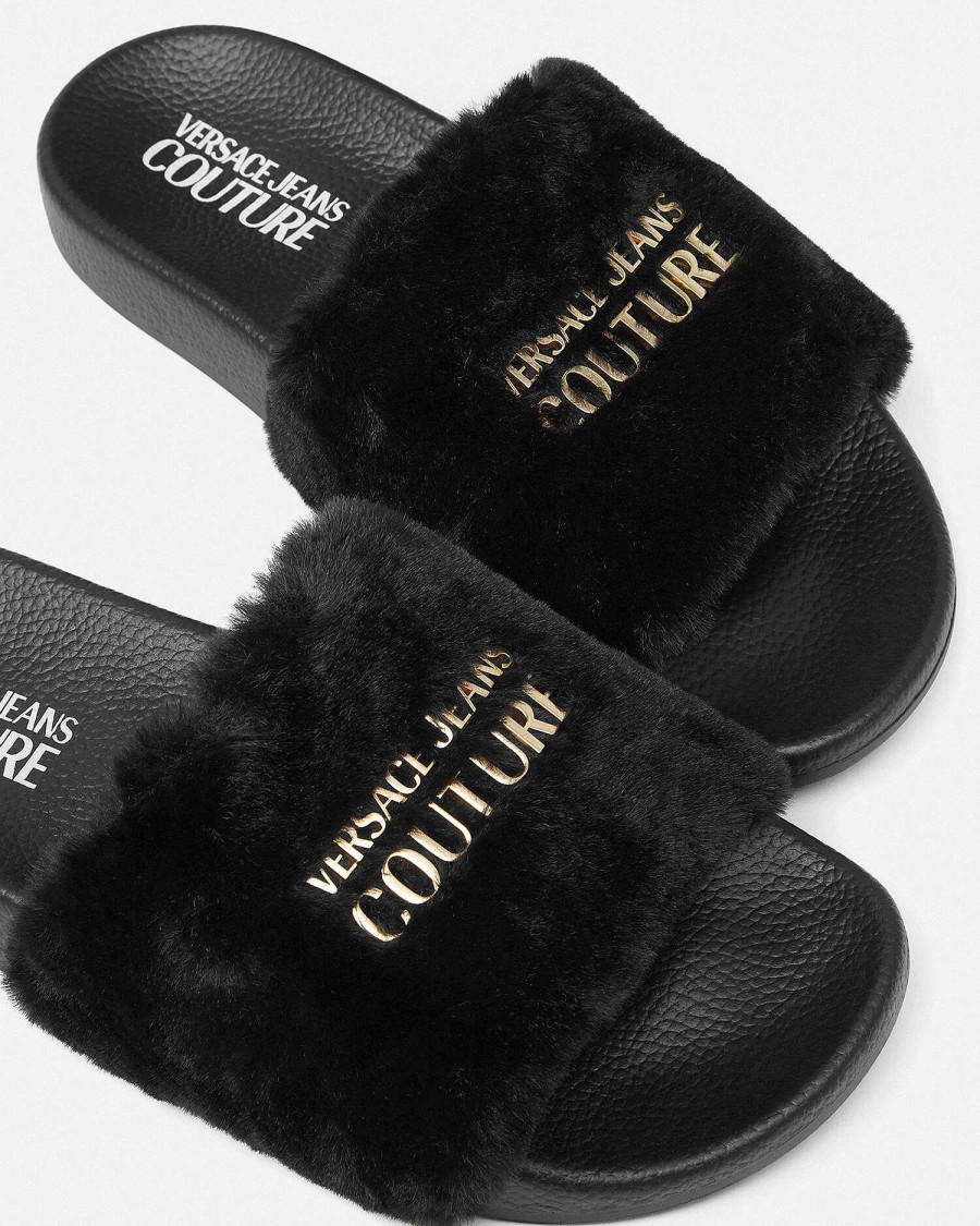 Hot Shelly Faux-Fur Sliders Shoes